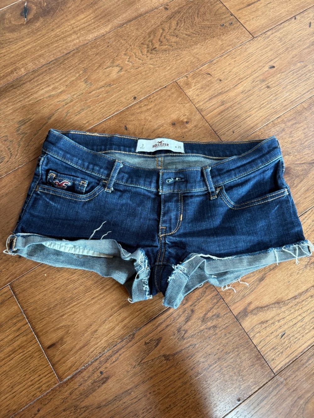 Hollister Indigo Denim Frayed Cutoff Shorts